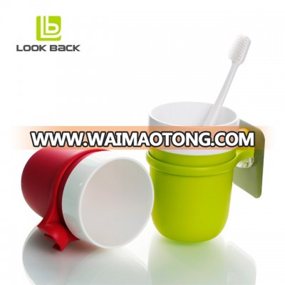 Two Layers Mini plastic double wall bathroom cup holder